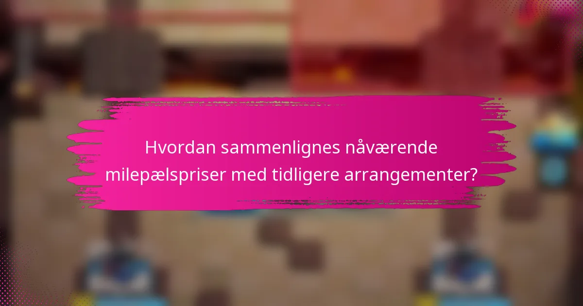 Hvordan sammenlignes nåværende milepælspriser med tidligere arrangementer?